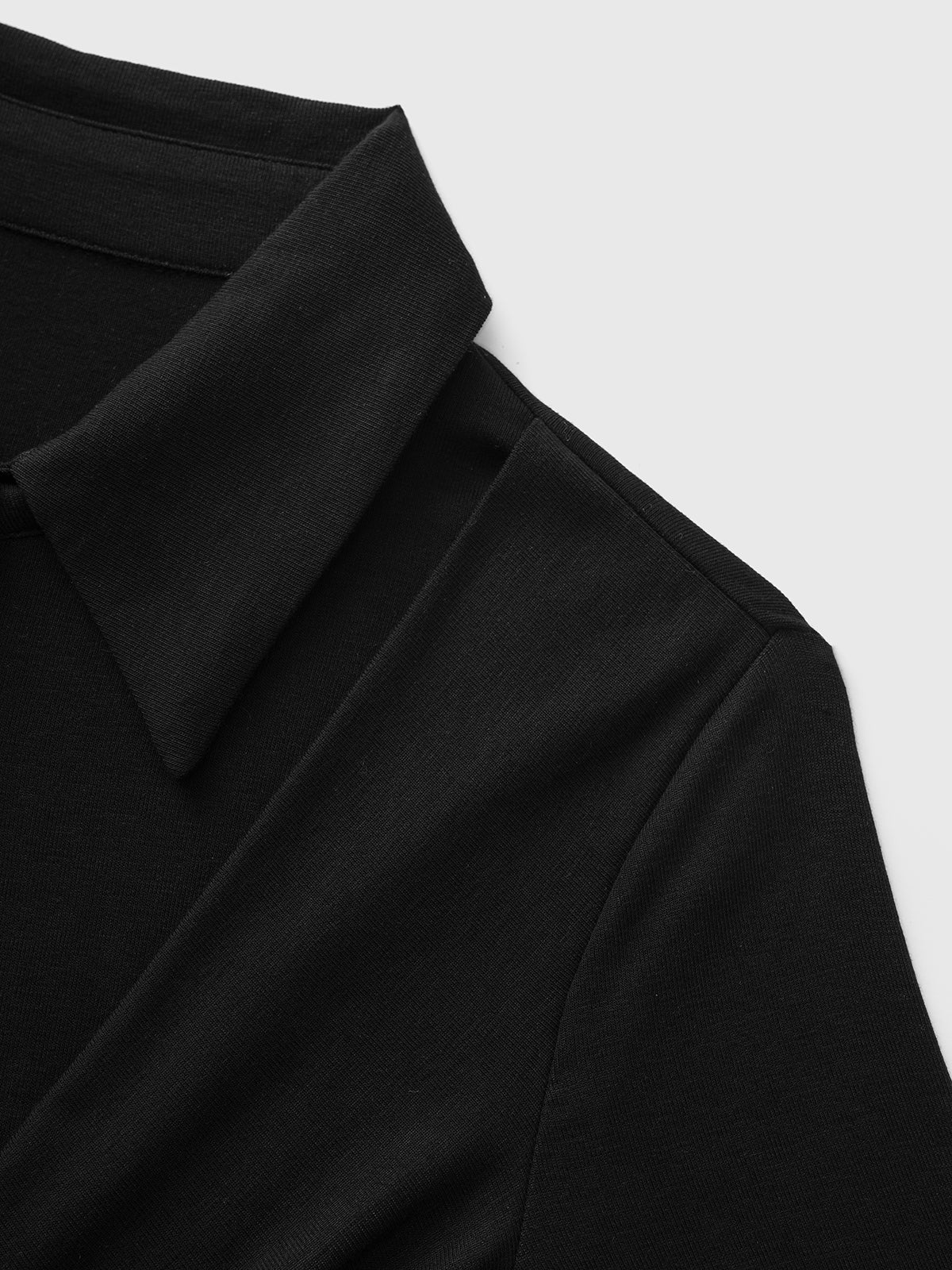 Dolled Office Layered-look V-neck Slim Fit Long Sleeve - Black