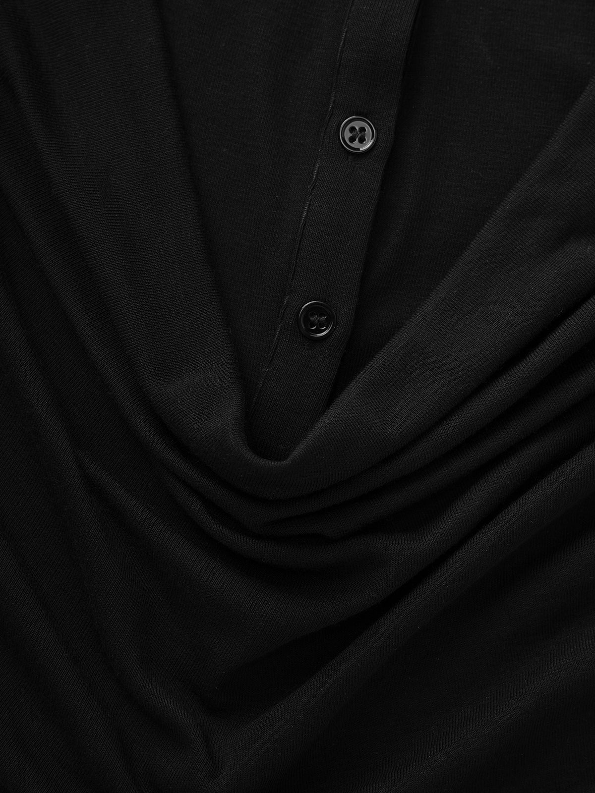 Dolled Office Layered-look V-neck Slim Fit Long Sleeve - Black