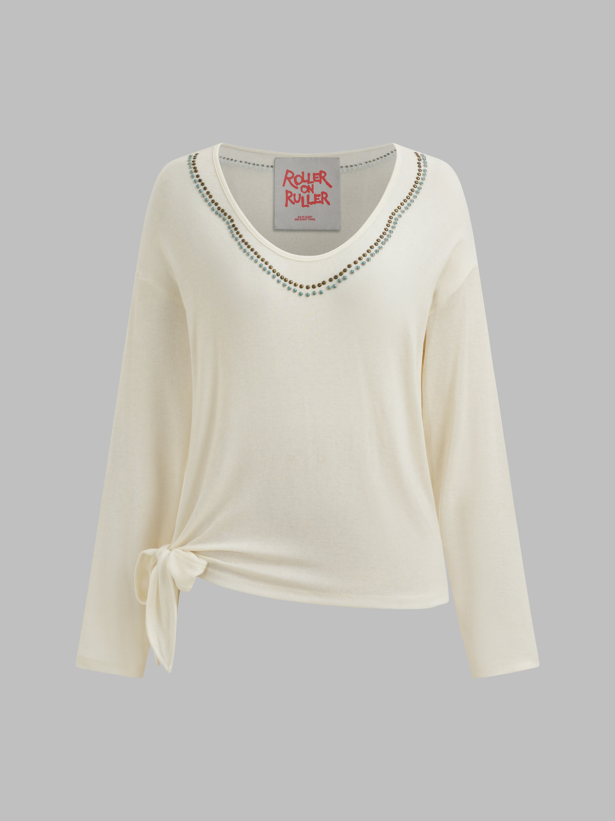 Open Secret Rhinestone Top – Vanilla Cream