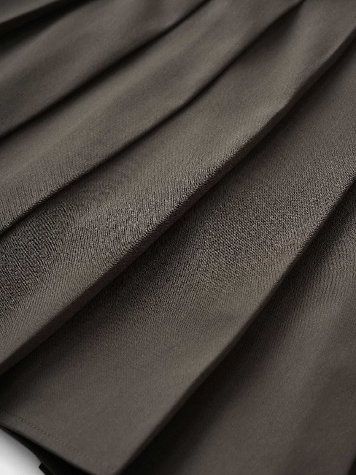 Brick Lane A-line Pleated Mini Skirt with Sash - Grey