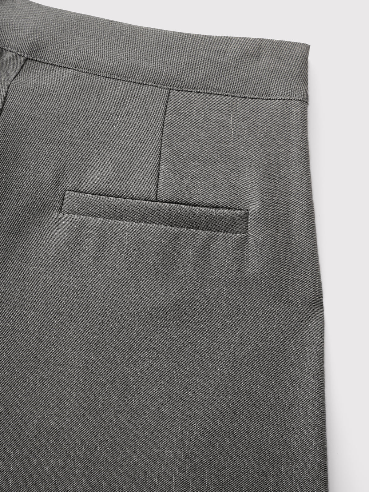 Dolled Office Layered-look Tie-waist Wide-leg Trousers - Grey