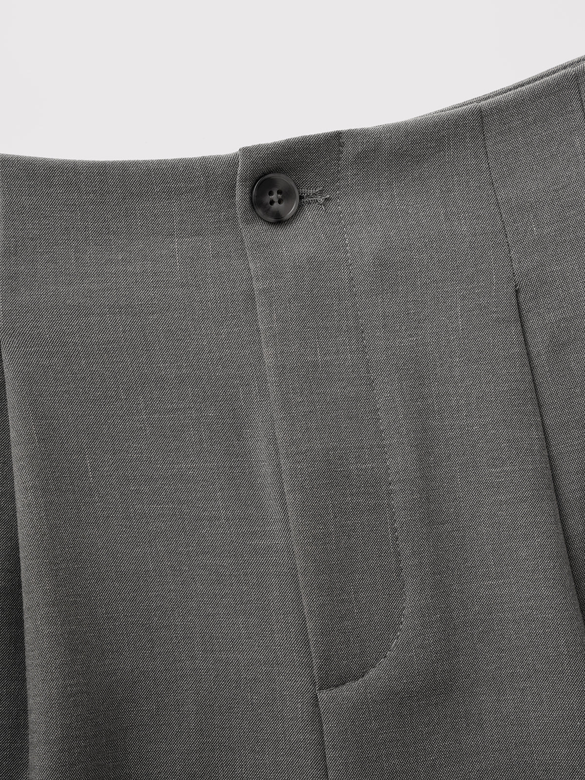 Dolled Office Layered-look Tie-waist Wide-leg Trousers - Grey