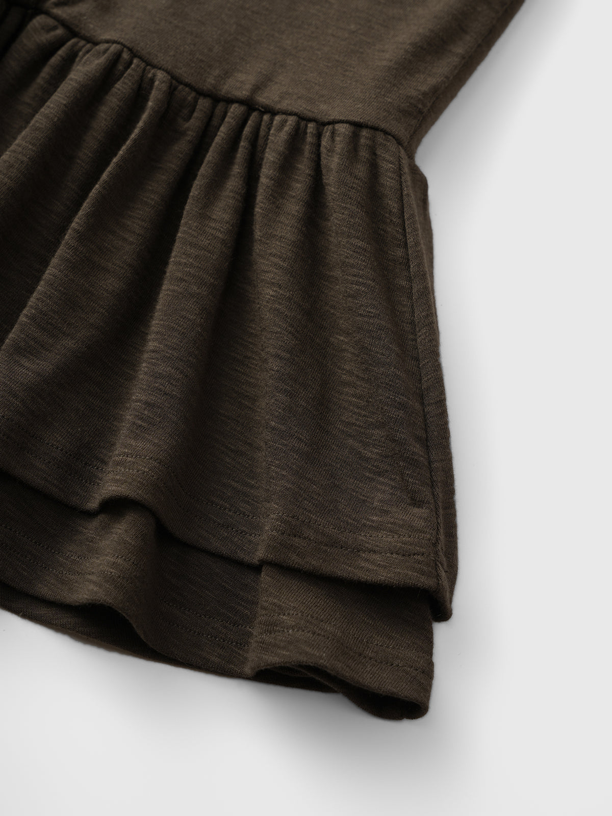 Brick Lane Skimming Belted Peplum Tube Top - Dark Brown