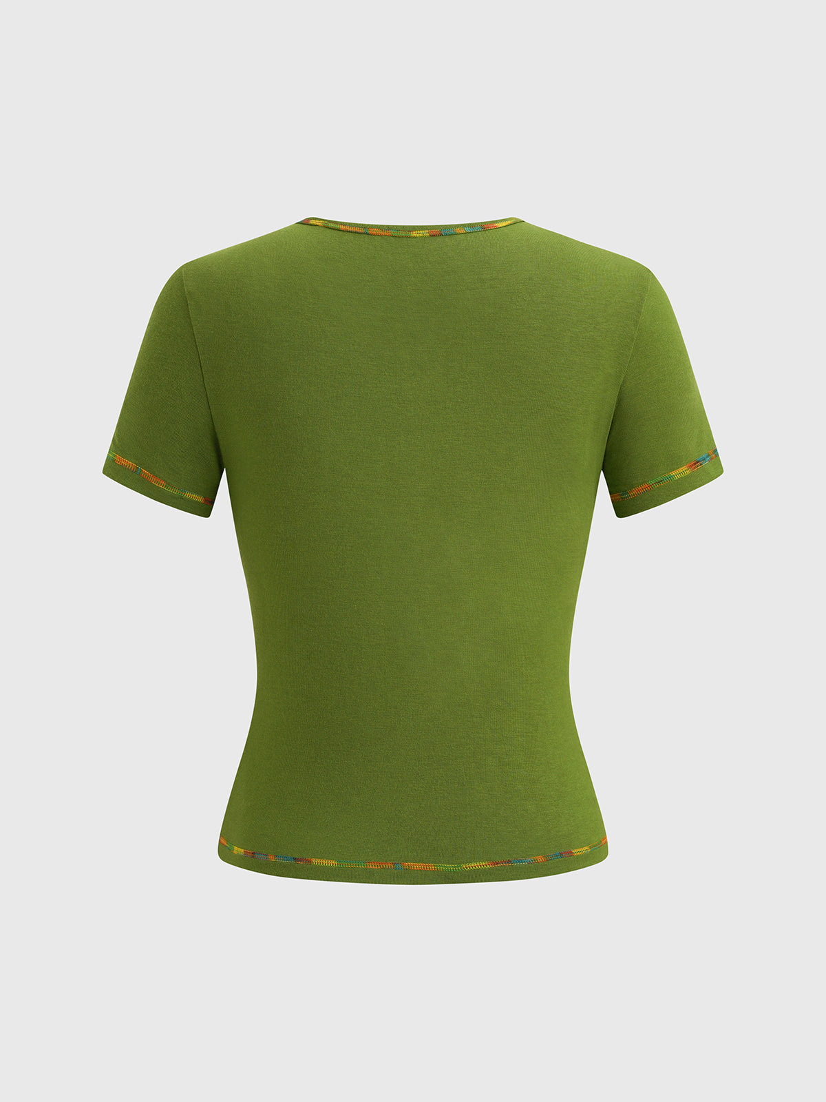 Color Clash Baby Tee – Moss Green