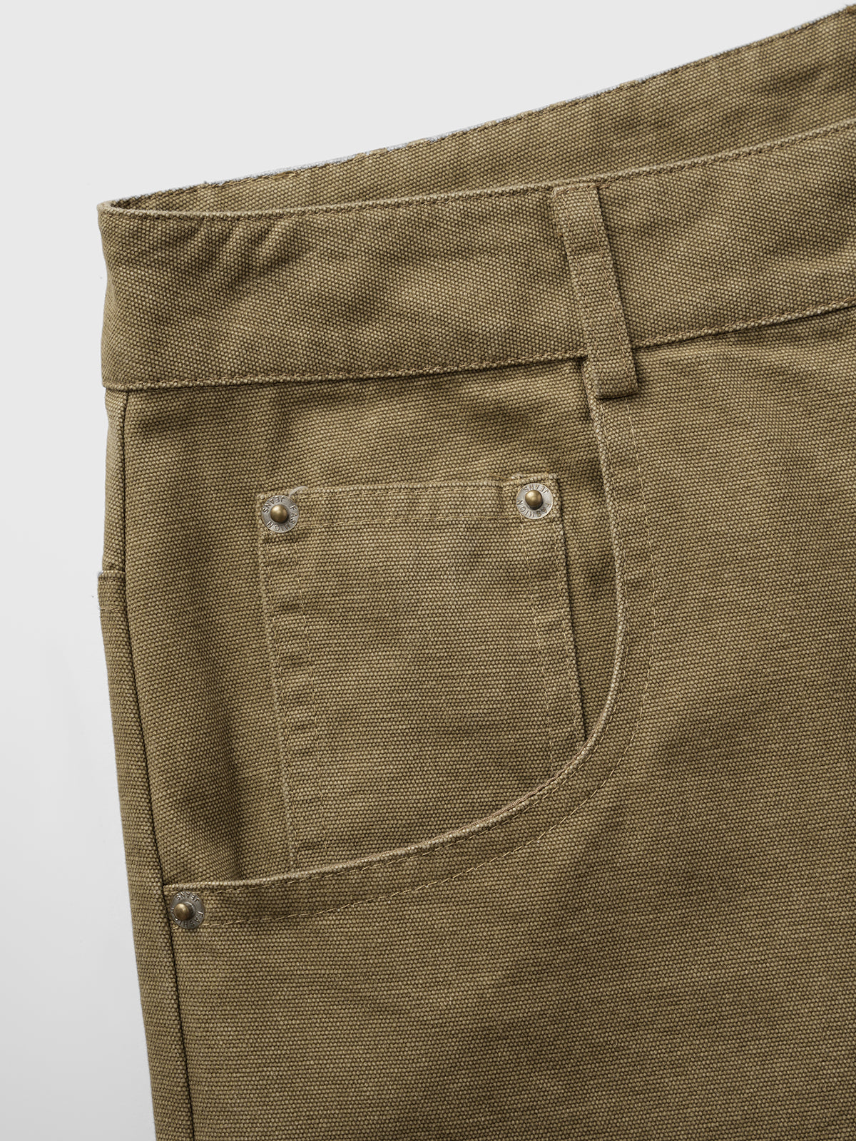 Brick Lane Curved Cut Patchwork Cargo Pants - Olive
