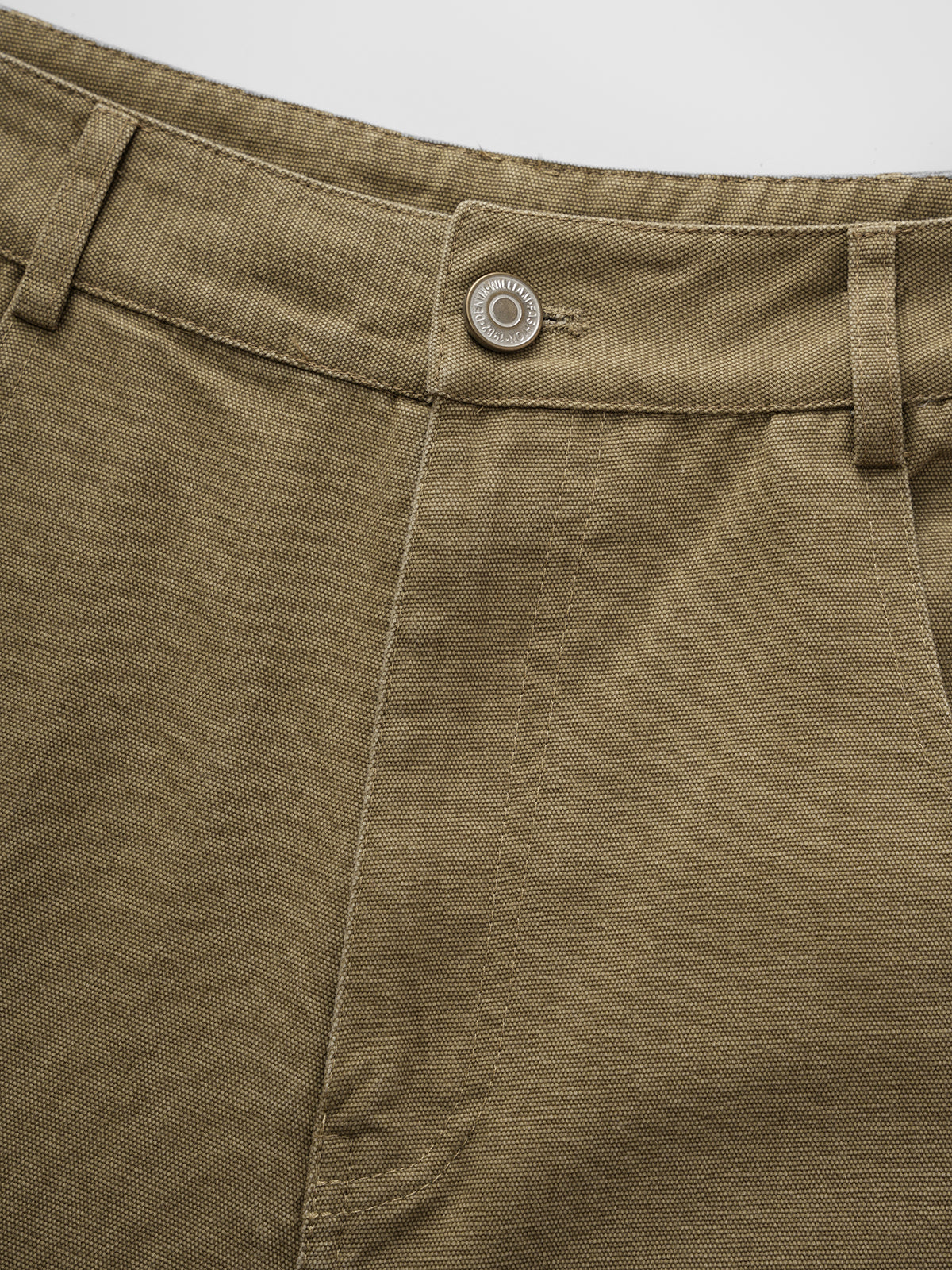 Brick Lane Curved Cut Patchwork Cargo Pants - Olive
