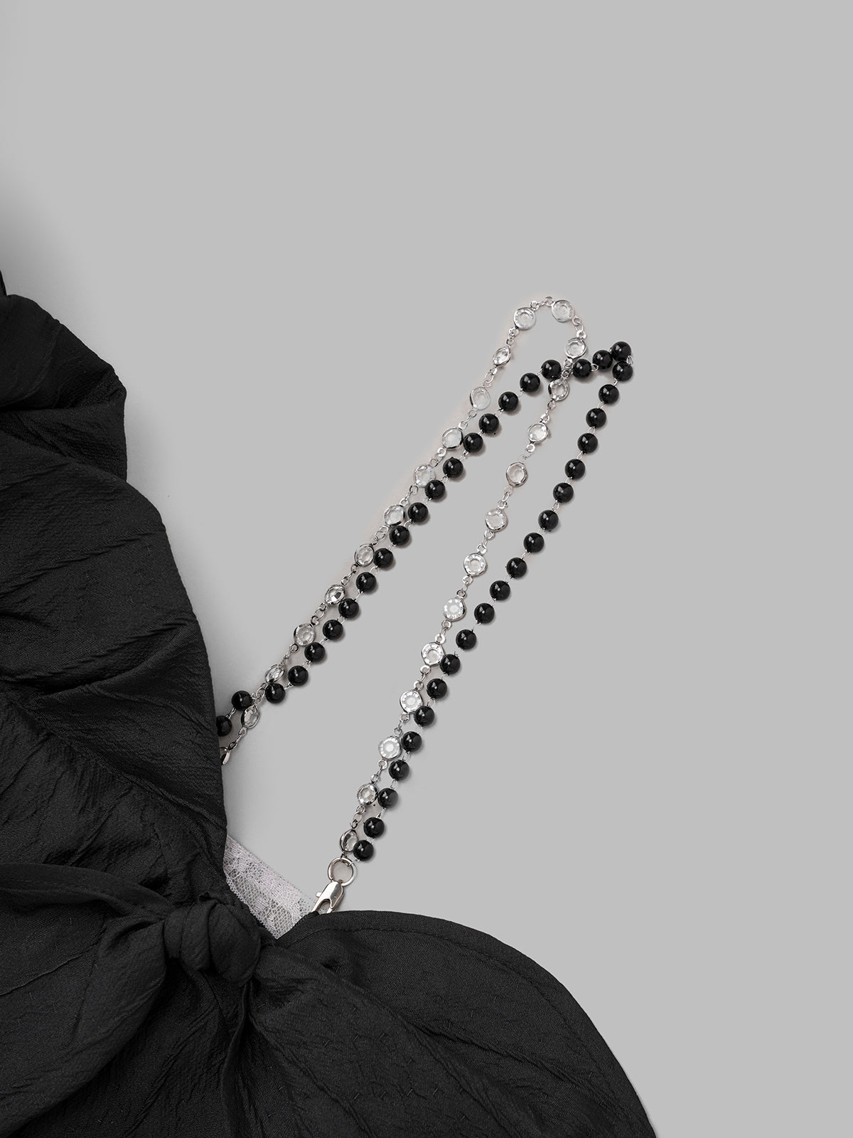 Unbalanced Crush Bubble Top – Ink Black