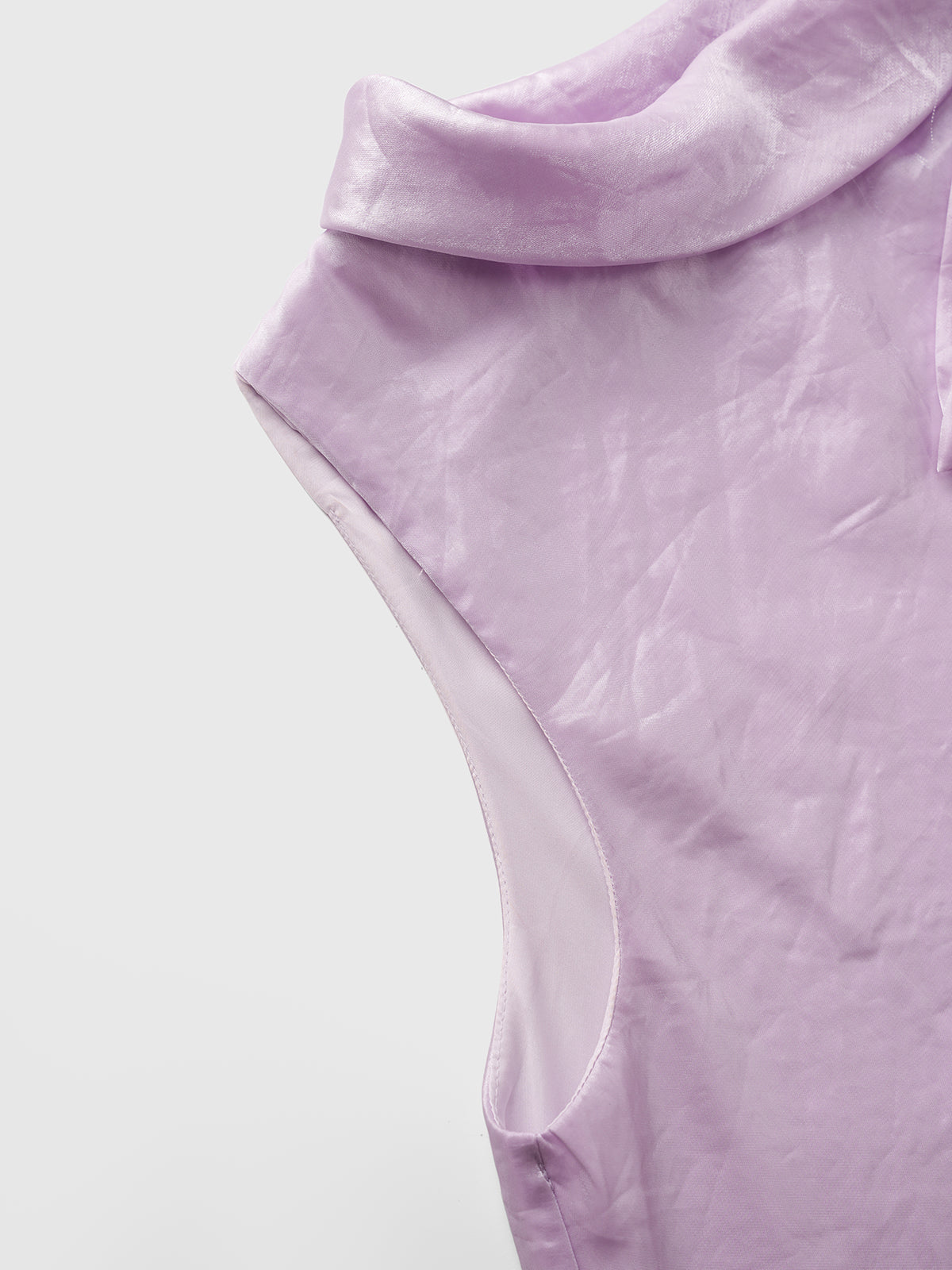 Dolled Office A-line Wedding Bow Detail Sleeveless Top - Lilac