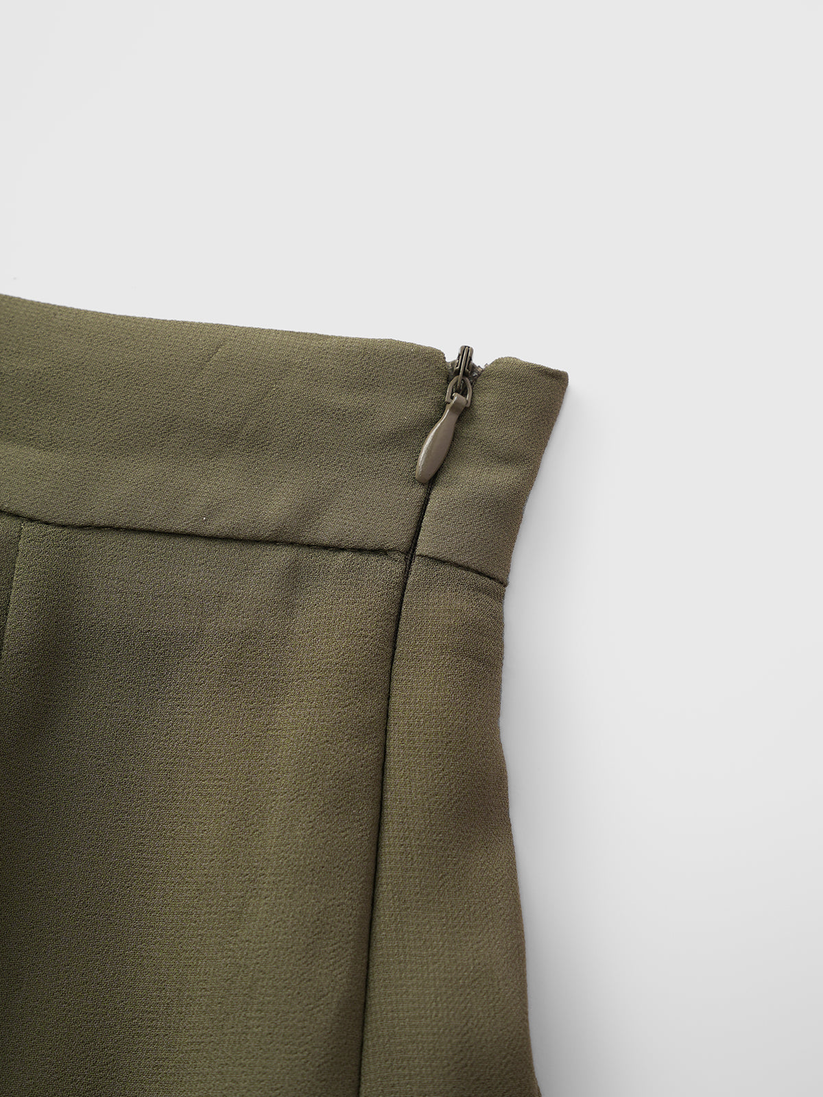 Brick Lane Asymmetric Ruffle Belted Skirt - Olive