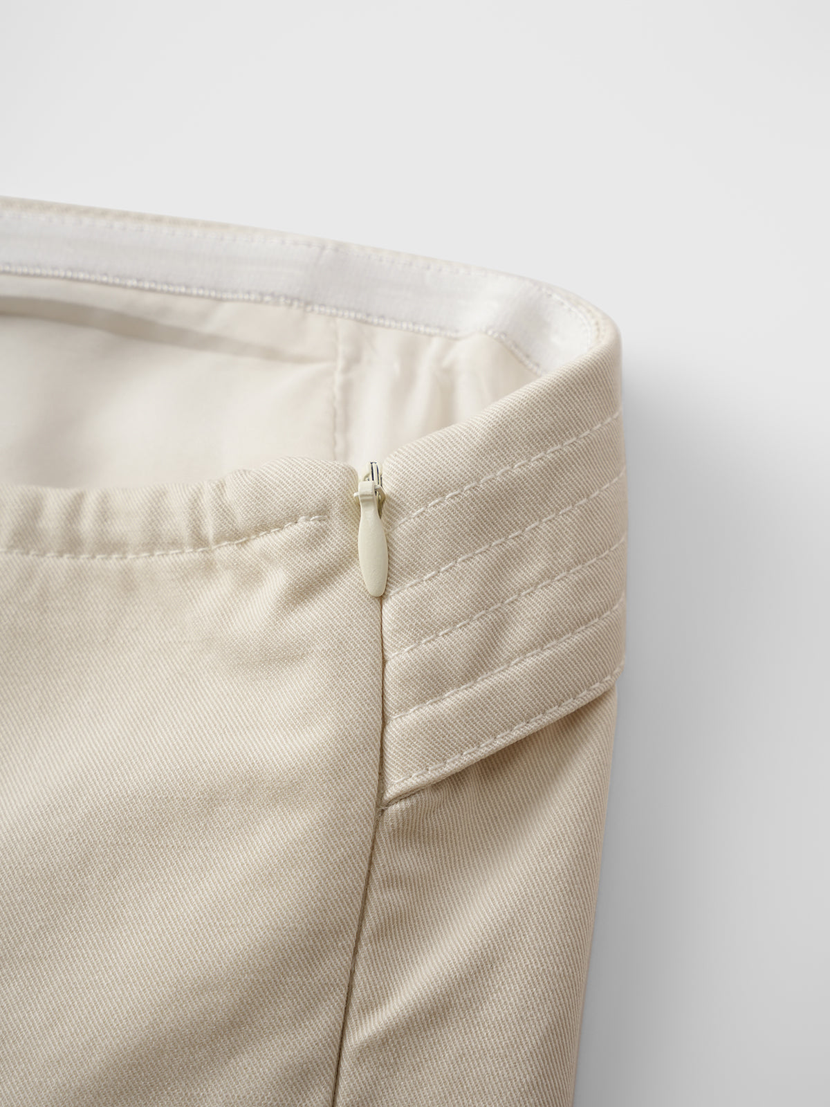 Dolled Office Strapless Top and Wide Leg Pants Set - Oatmeal