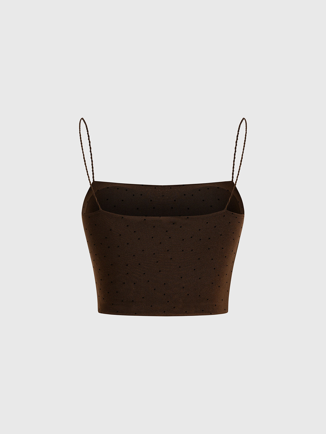 Spotted Cocoa Mesh Cami – Chocolate Brown