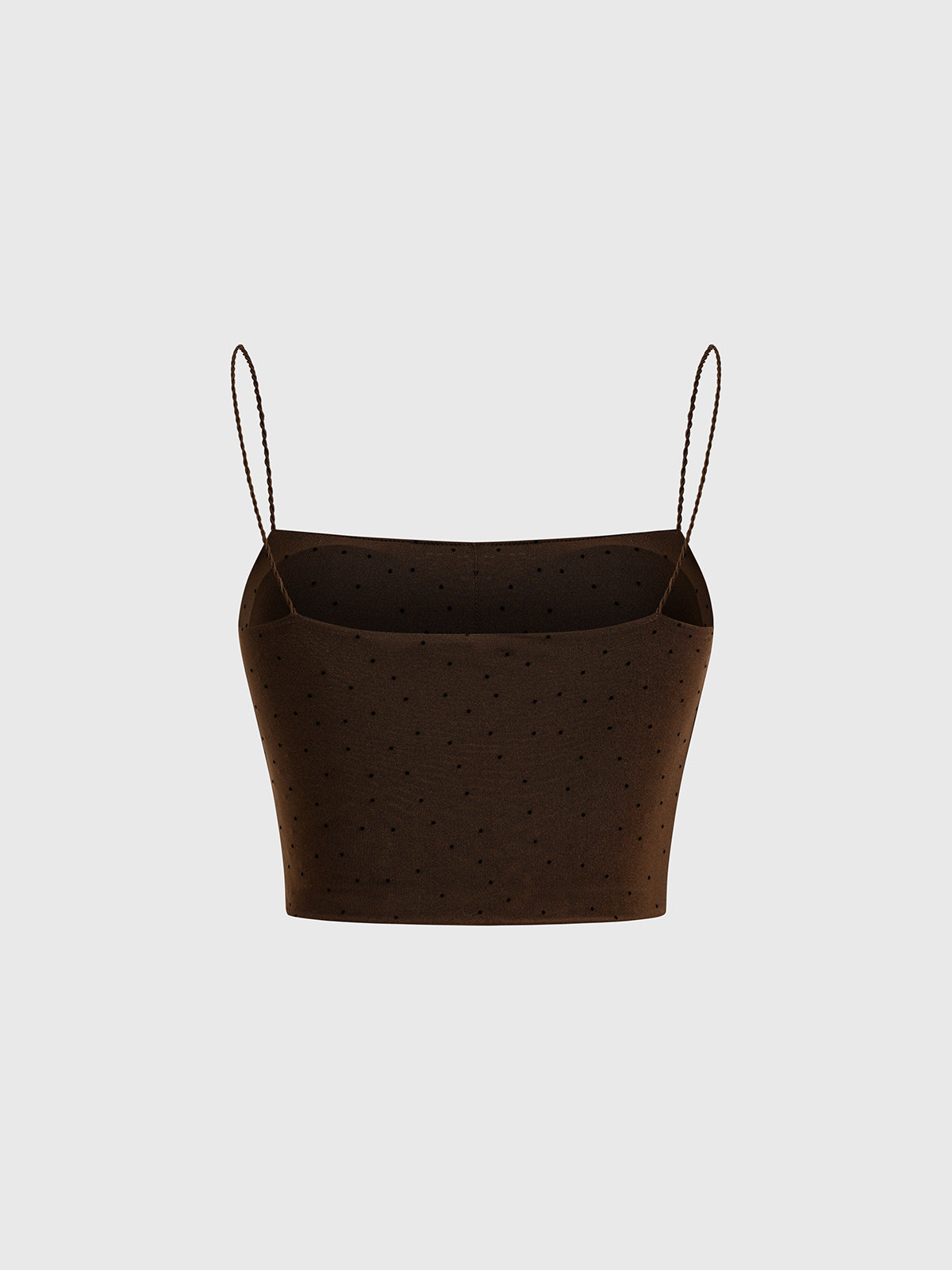 Spotted Cocoa Mesh Cami – Chocolate Brown