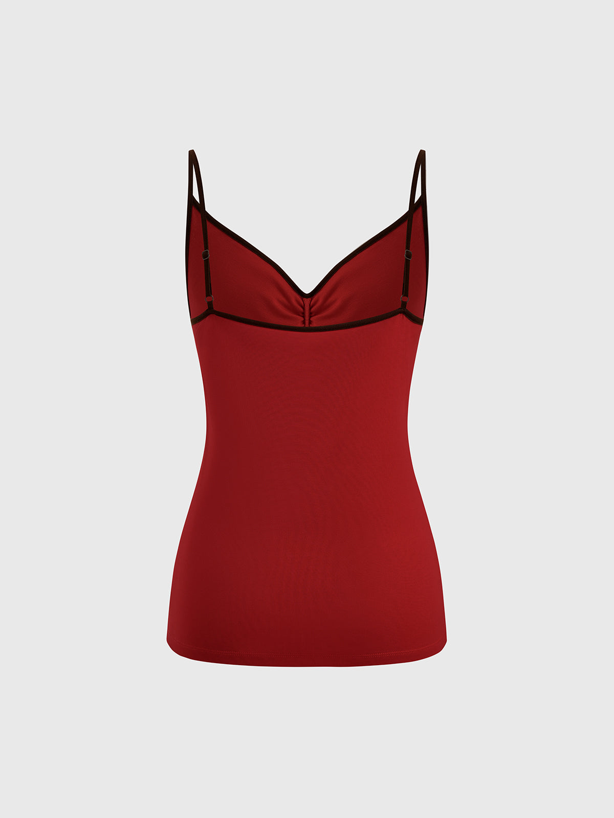 Lean In V-Neck Cami Top – Wine Red
