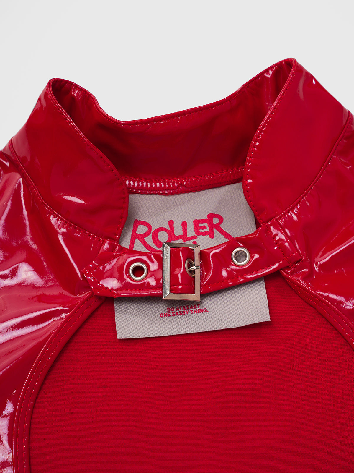 Raise Secured Patent Dress – Victory Red