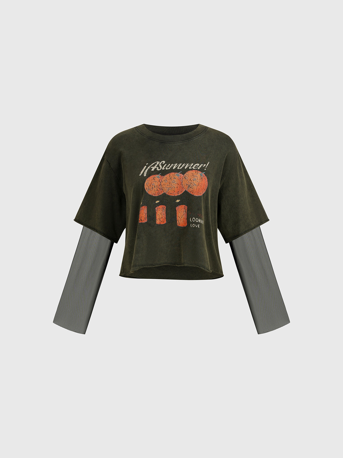 Supermarket Inside Job Layered Top – Charcoal Black
