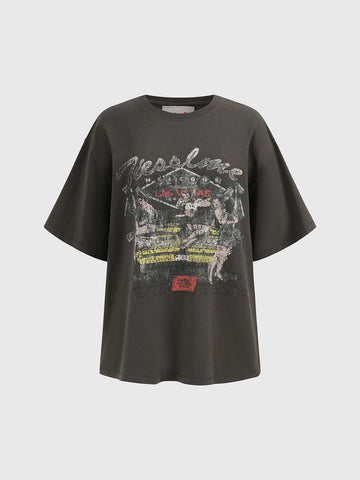 Late Shift Graphic Tee – Ash Olive