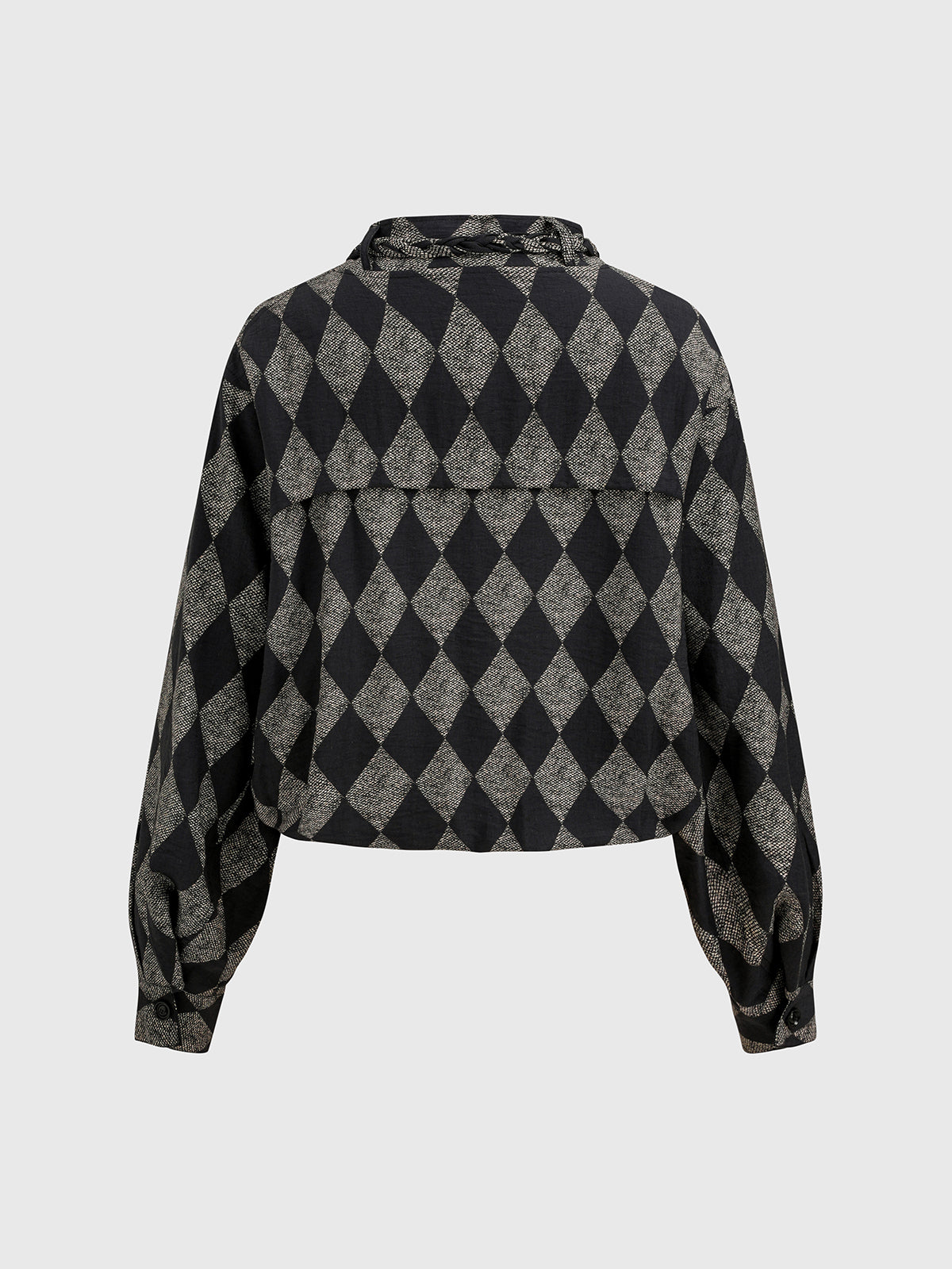 Lockstep Check Cropped Jacket – Ink Grey