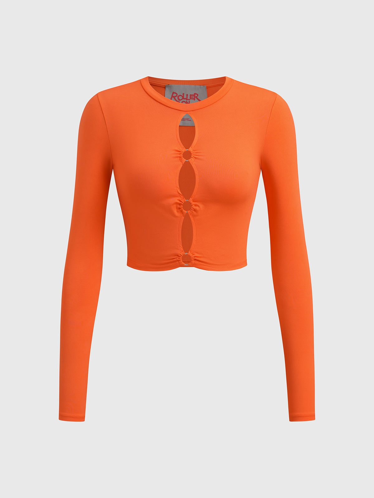 Brick Lane Tie-front Cropped Cardigan - Orange