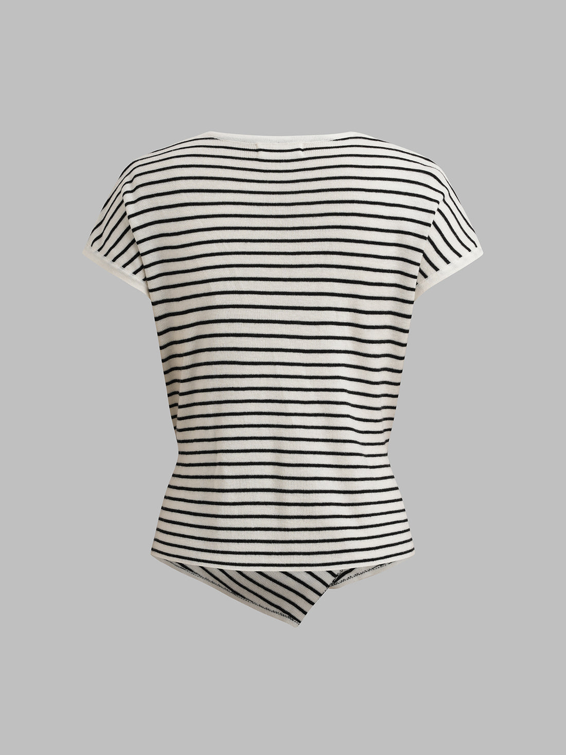 Brick Lane Skimming Stripe Graphic Baby Tee - Mono