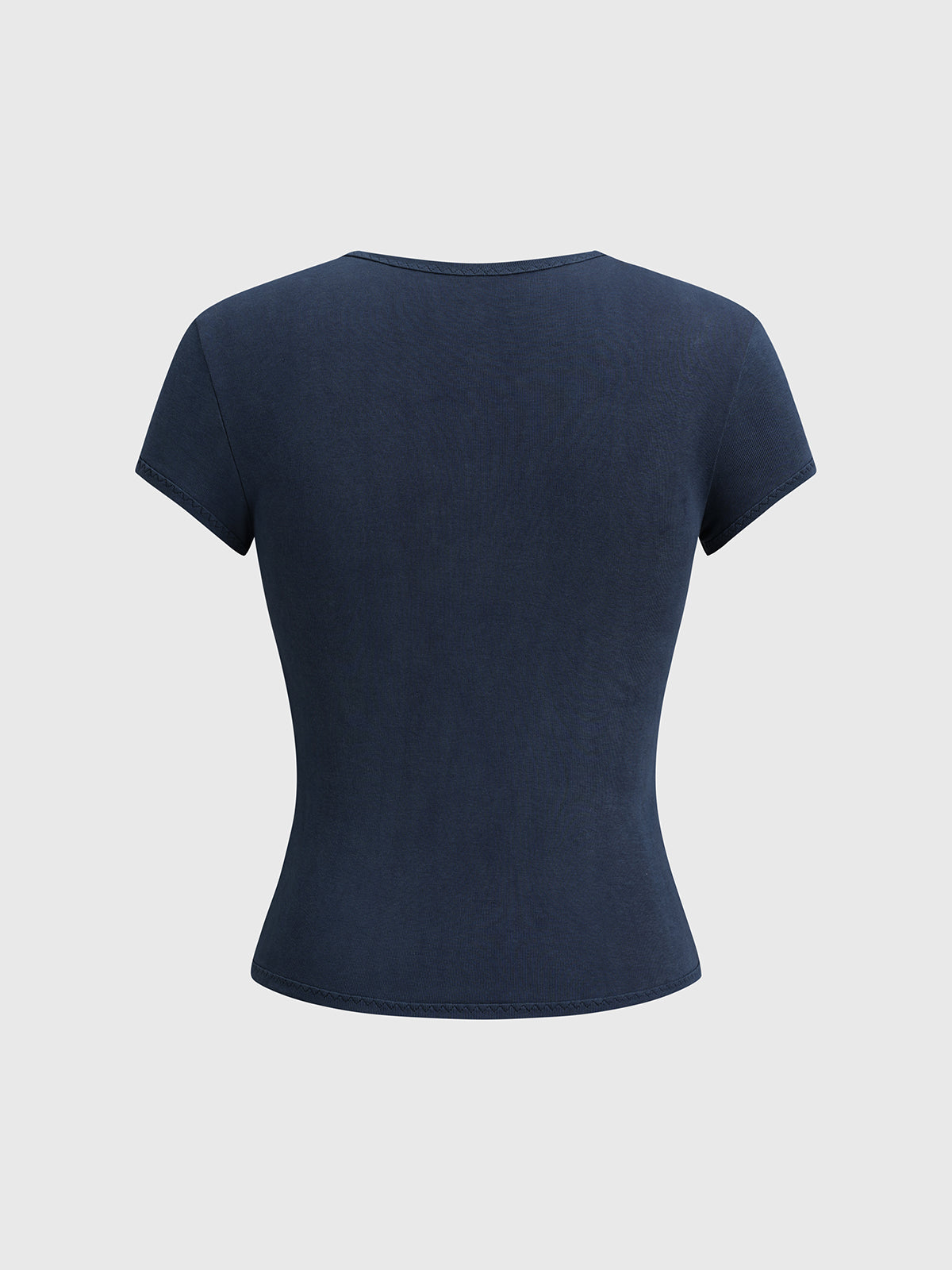 Brick Lane Skimming Retro Graphic Baby Tee - Navy