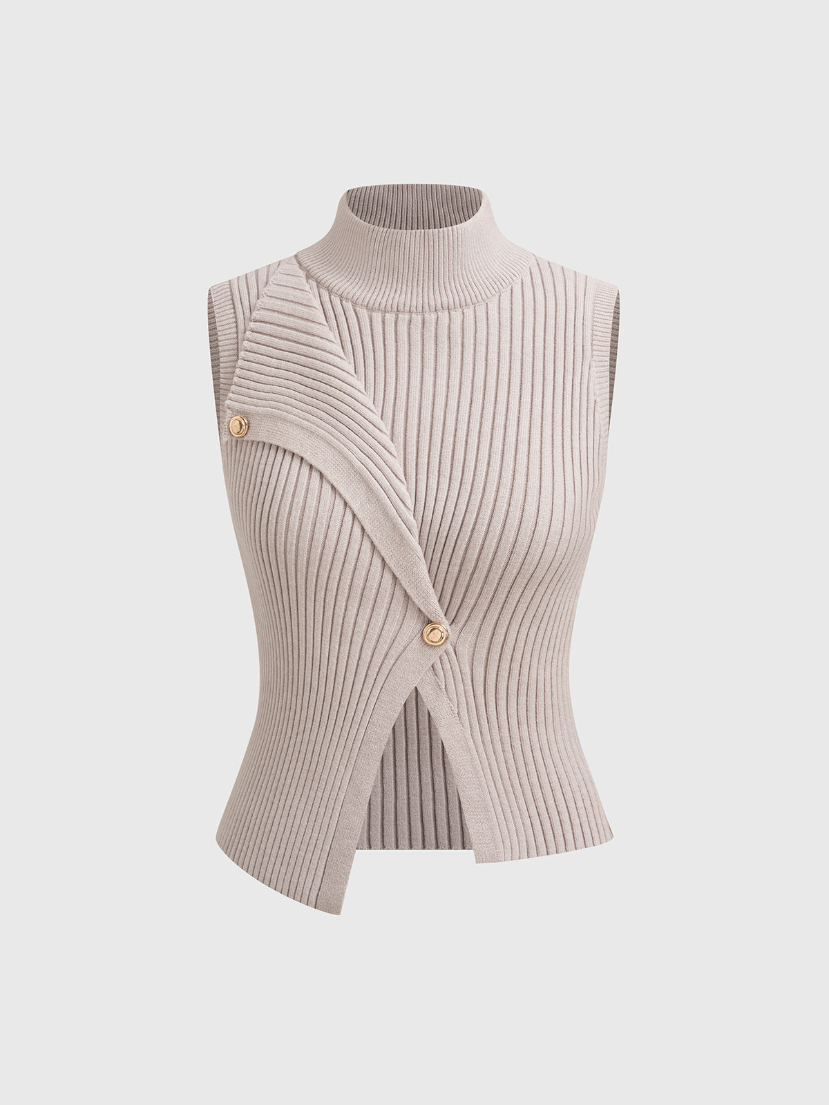 Dolled Office Skimming Asymmetric Stripe Vest Top - Pink