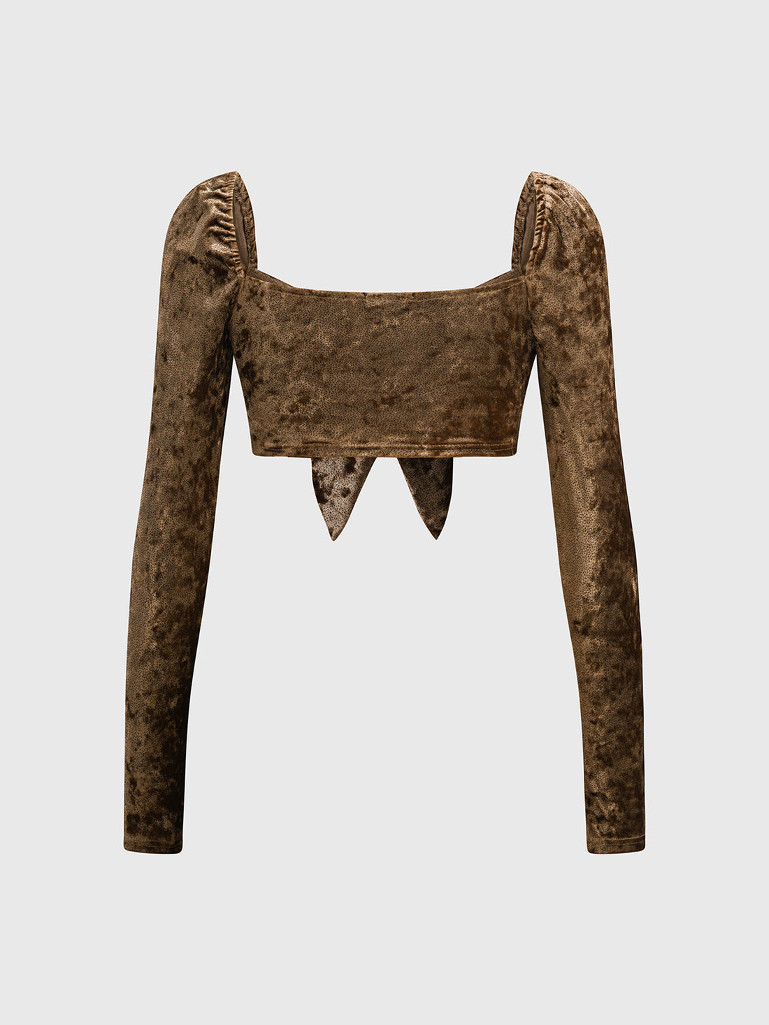 Brick Lane Drawstring Leopard Print Ruched Top - Coffee