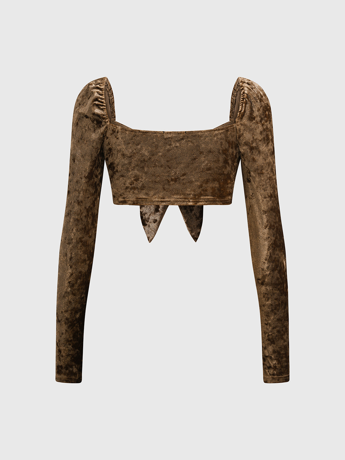 Brick Lane Drawstring Leopard Print Ruched Top - Coffee