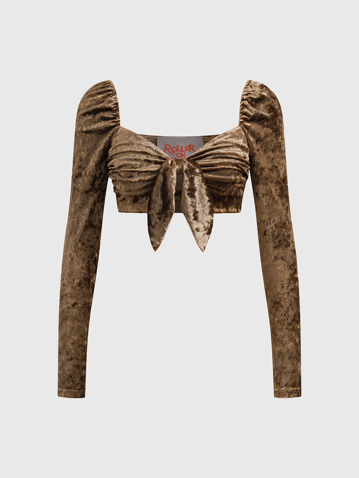 Brick Lane Drawstring Leopard Print Ruched Top - Coffee