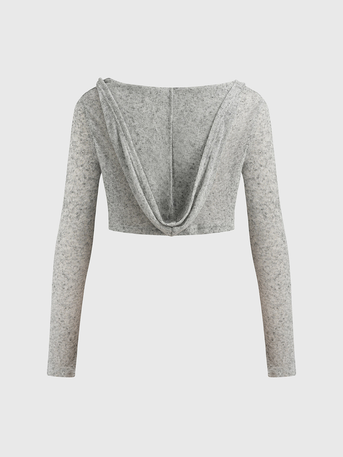 Brick Lane Skimming V-neck Cropped Stripe Long Sleeve - Grey