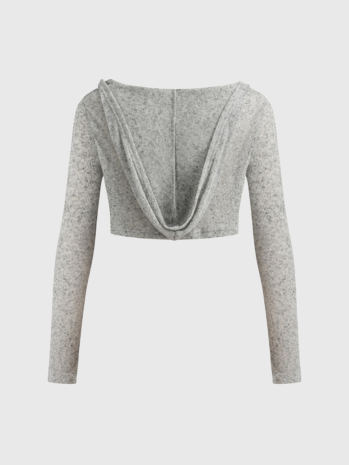 Brick Lane Skimming V-neck Cropped Stripe Long Sleeve - Grey