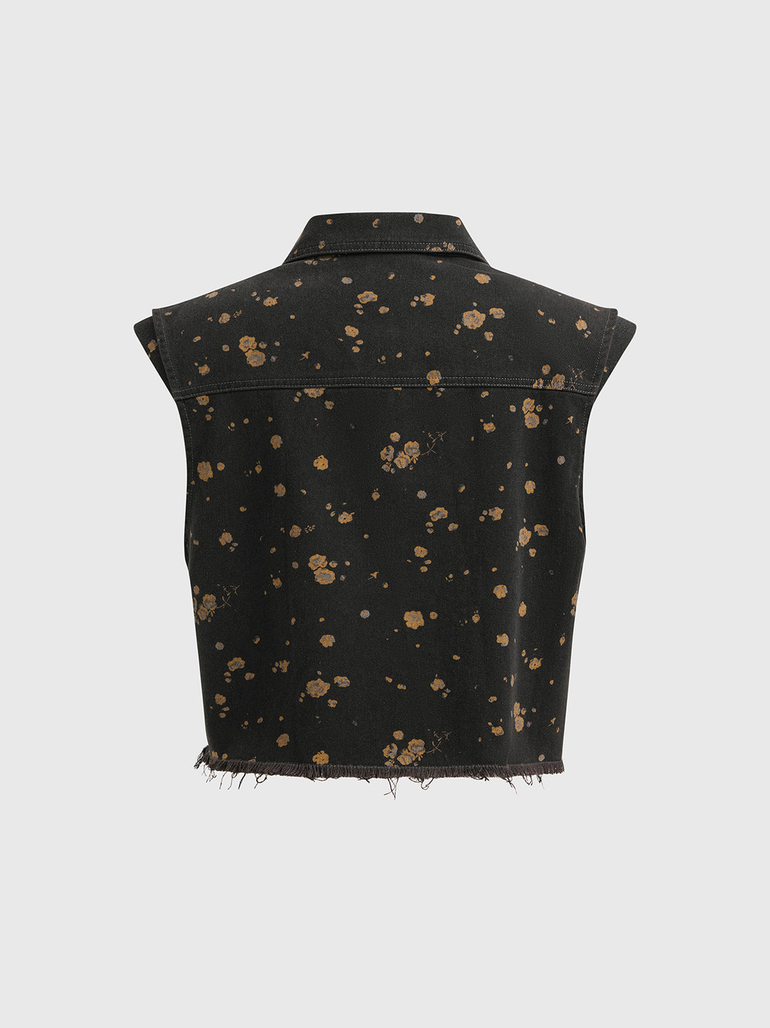 Brick Lane Baggy Splash-ink Utility Cargo Vest - Black