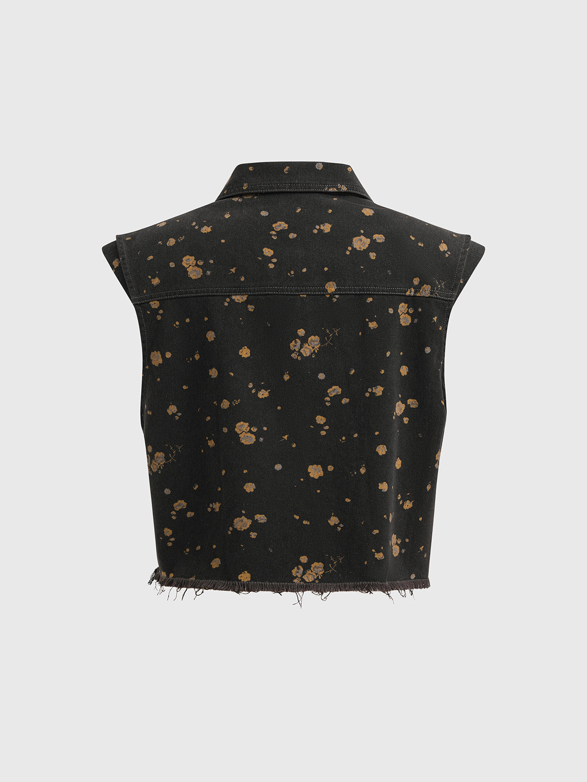 Brick Lane Baggy Splash-ink Utility Cargo Vest - Black