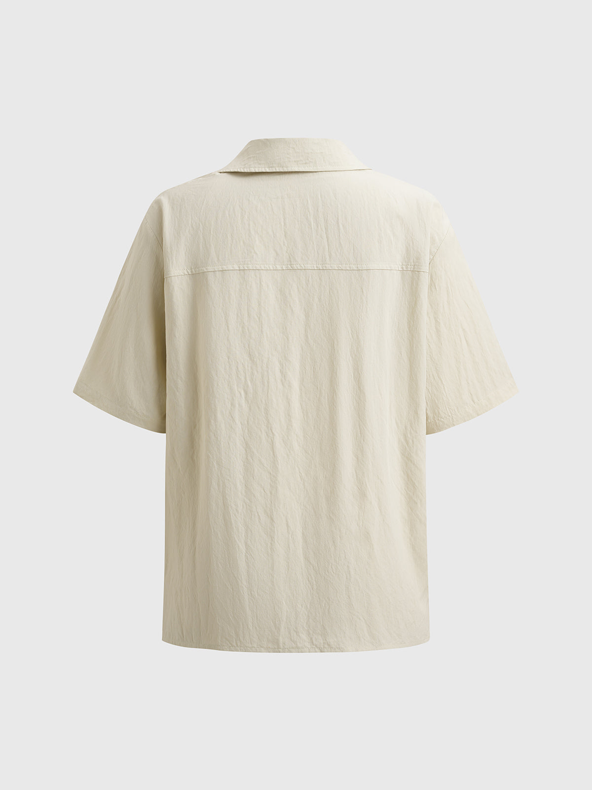 Brick Lane Baggy Vintage Texture Short Sleeve Shirt - Sage