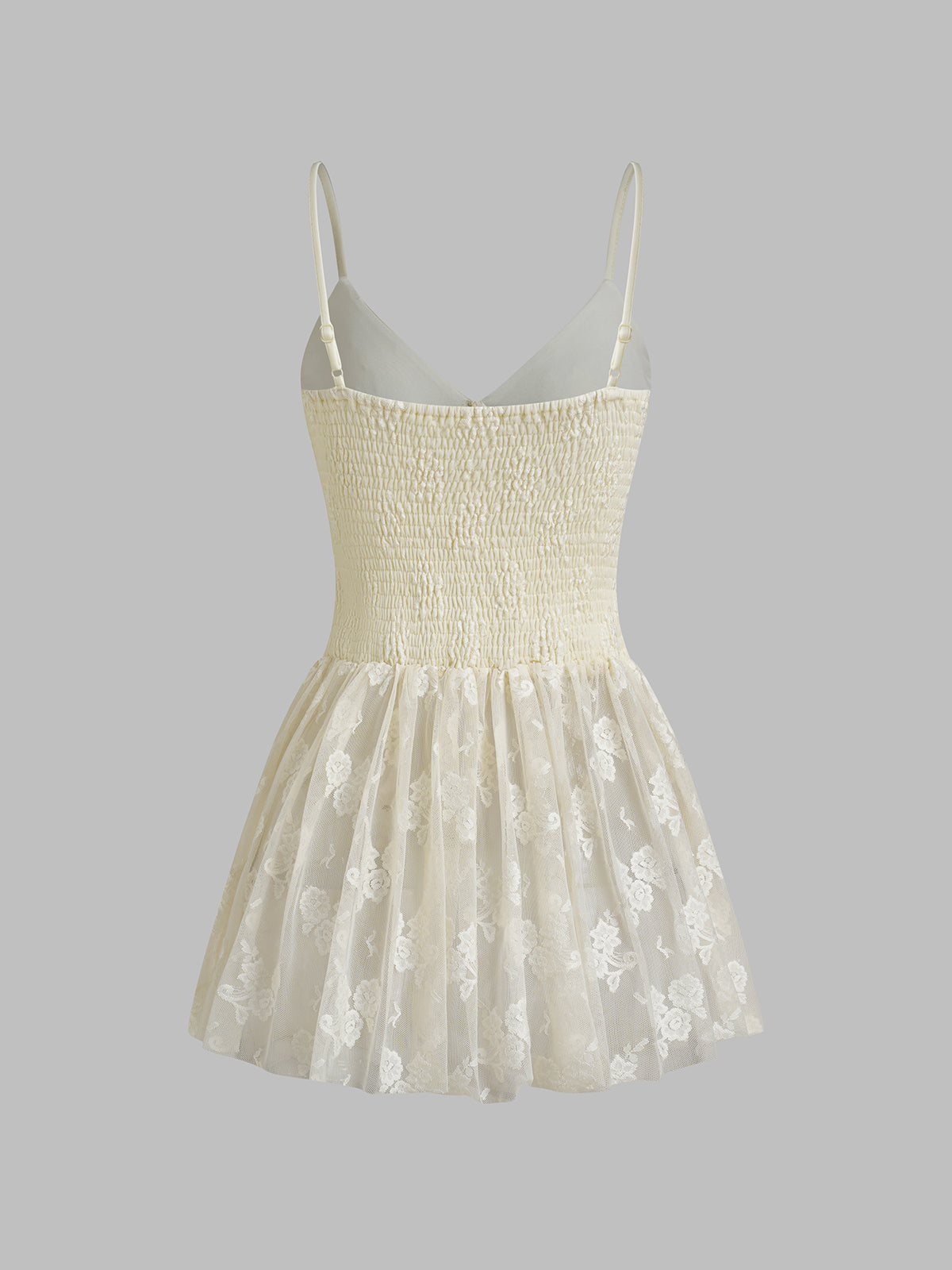 Brick Lane Waist-defining Lace Cami Mini Dress - White