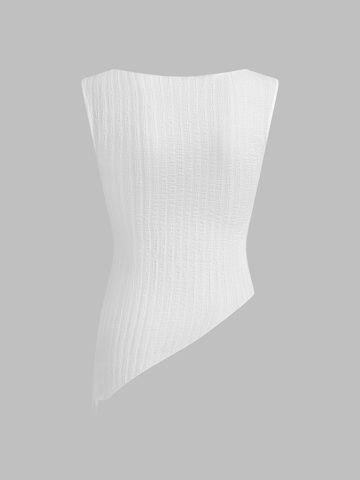 Brick Lane Skimming Cross Graphic Asymmetric Tank - White
