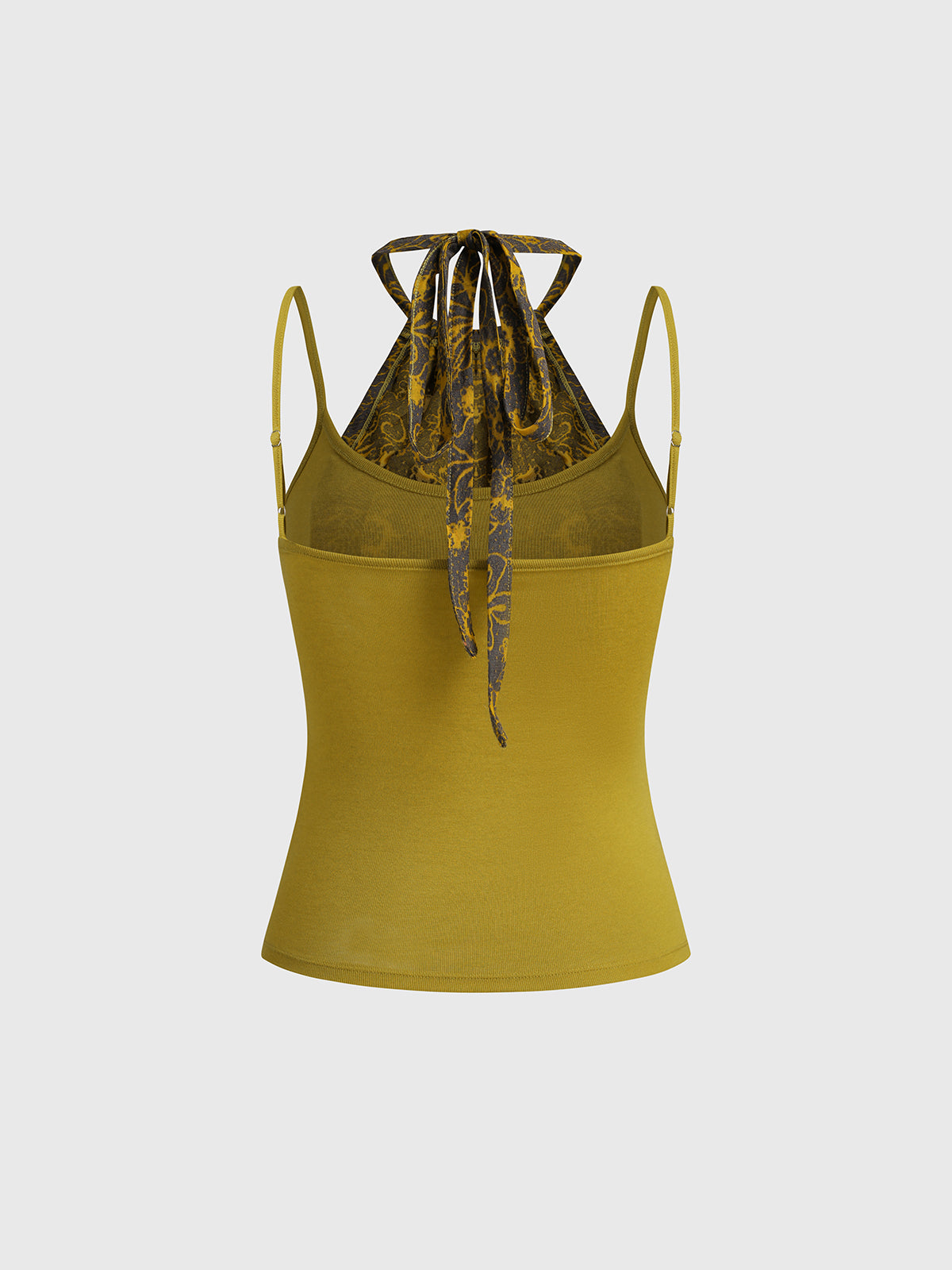 Golden Static Stripe Halter Tank - Honey Multi