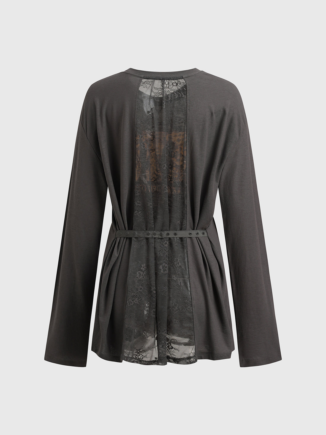Brick Lane Baggy Abstract Lettering Graphic Long Sleeve - Charcoal