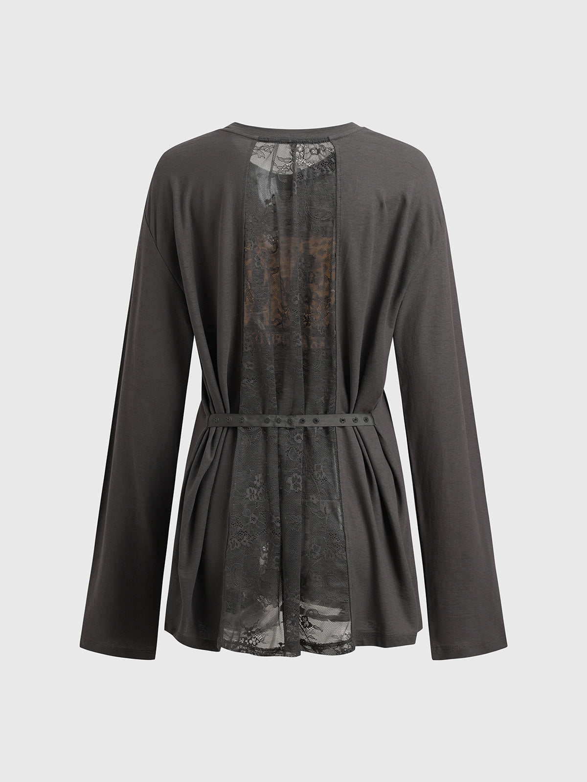 Brick Lane Baggy Abstract Lettering Graphic Long Sleeve - Charcoal
