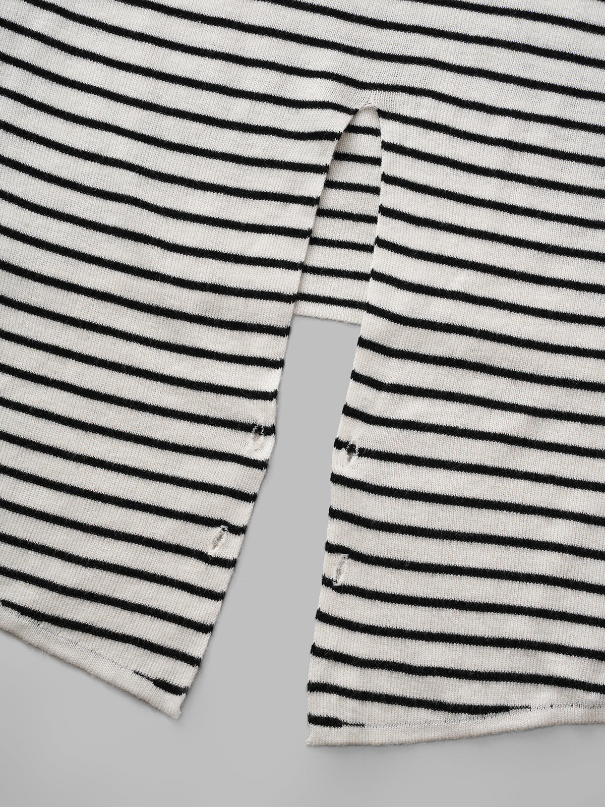 Brick Lane Skimming Stripe Graphic Baby Tee - Mono