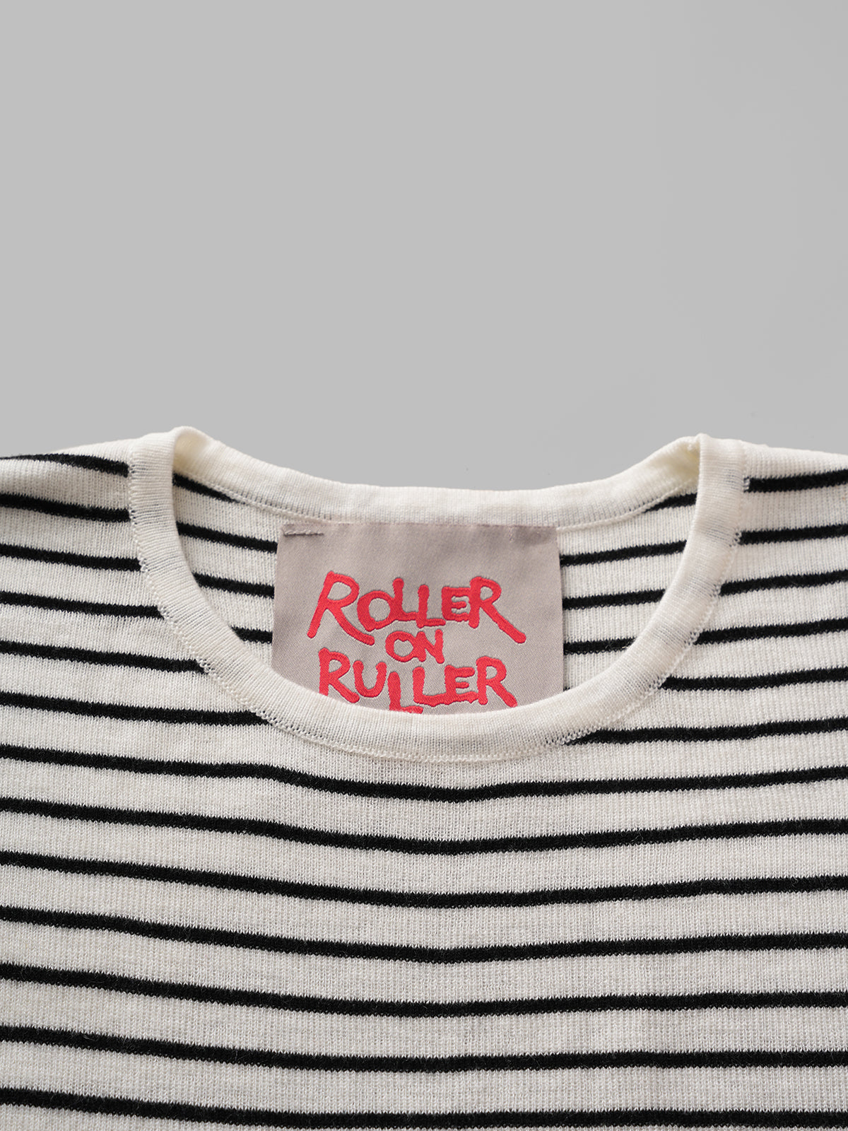 Brick Lane Skimming Stripe Graphic Baby Tee - Mono