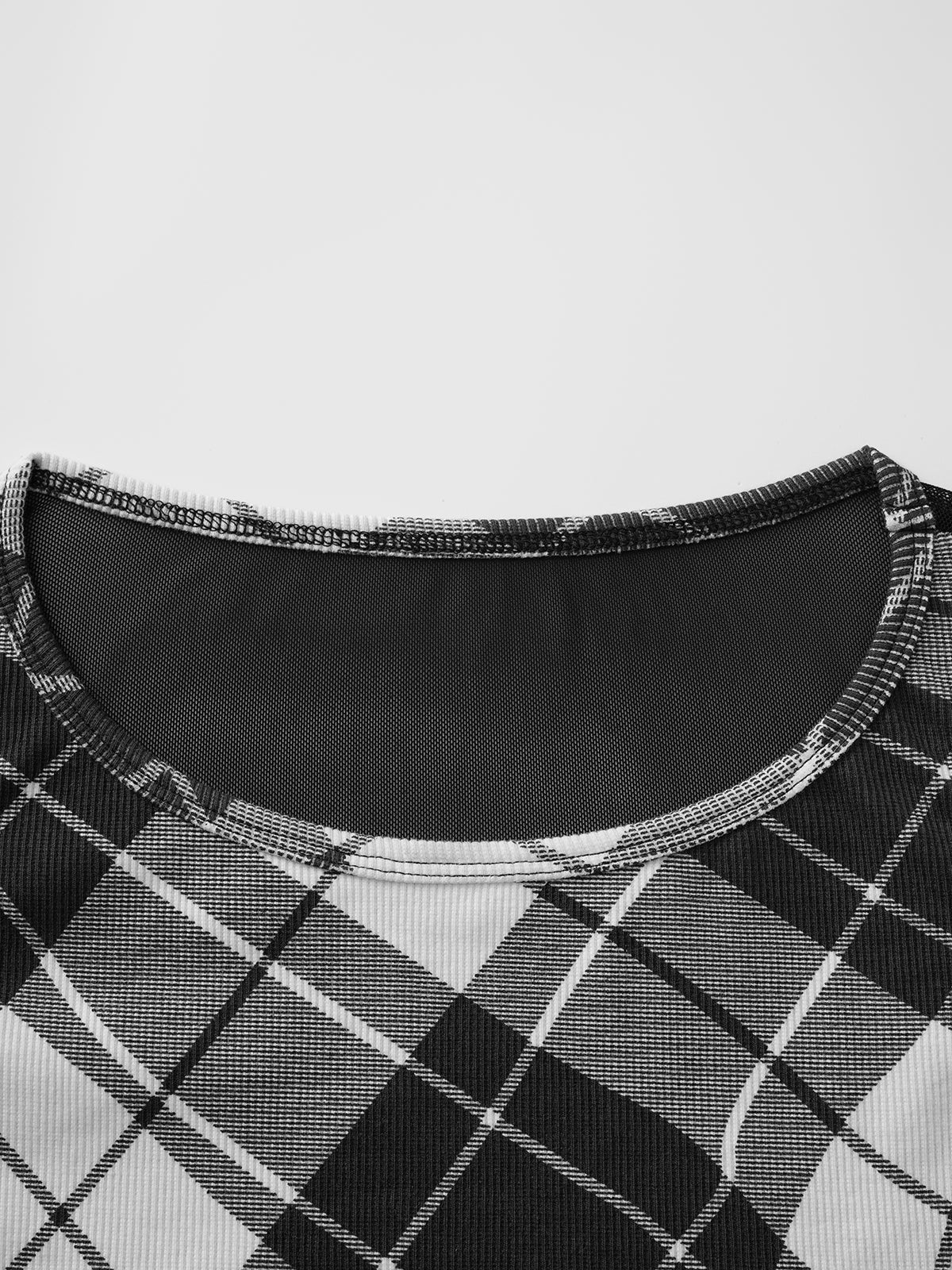 Brick Lane Skimming Sheer Check Plaid Cami - Mono