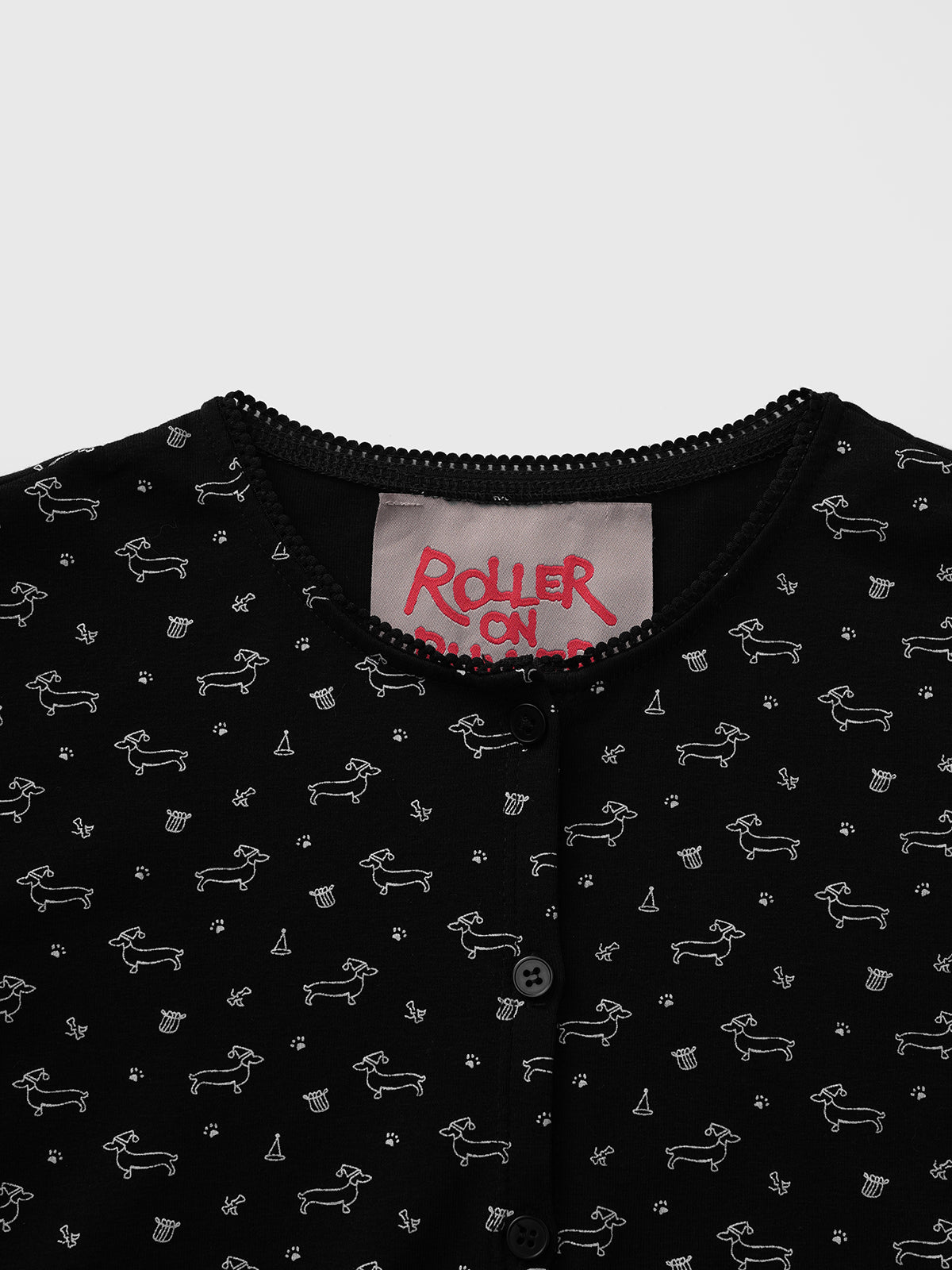 Brick Lane Cropped Retro Floral Graphic Top - Black