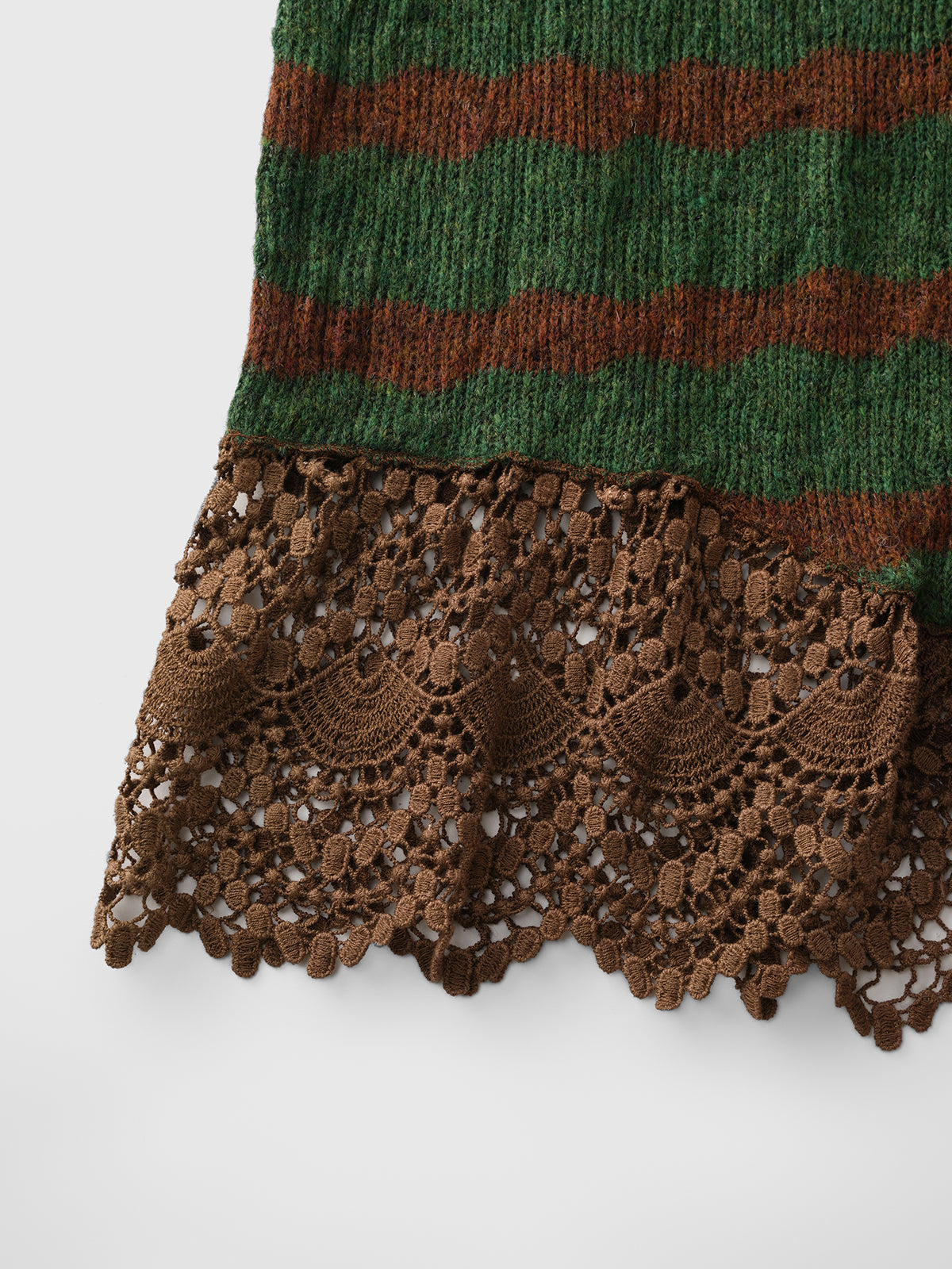 Brick Lane Stripe Lace Detailed Cami Top - Dark Green