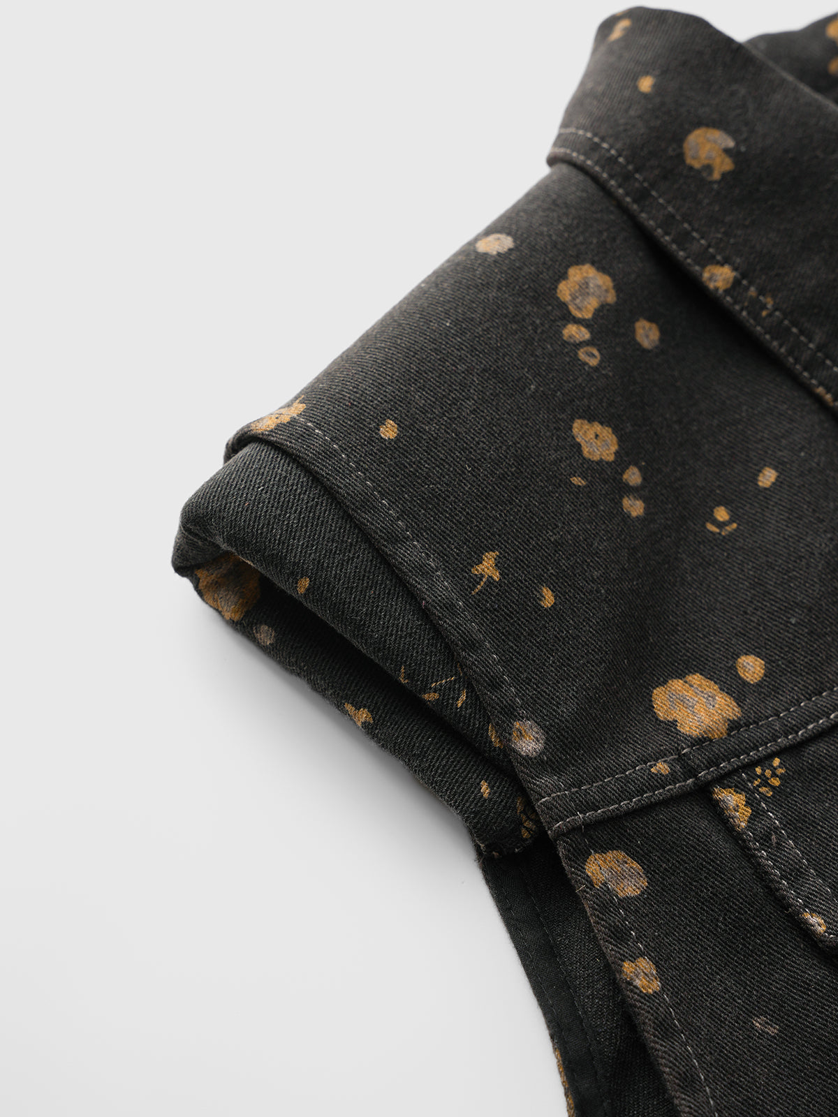 Brick Lane Baggy Splash-ink Utility Cargo Vest - Black