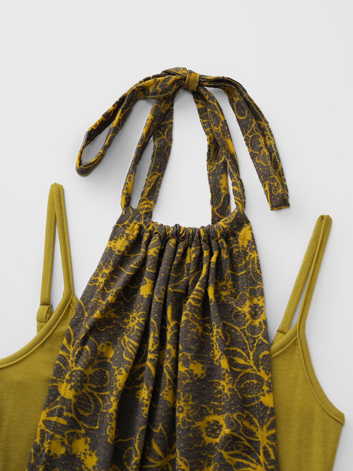 Golden Static Stripe Halter Tank - Honey Multi