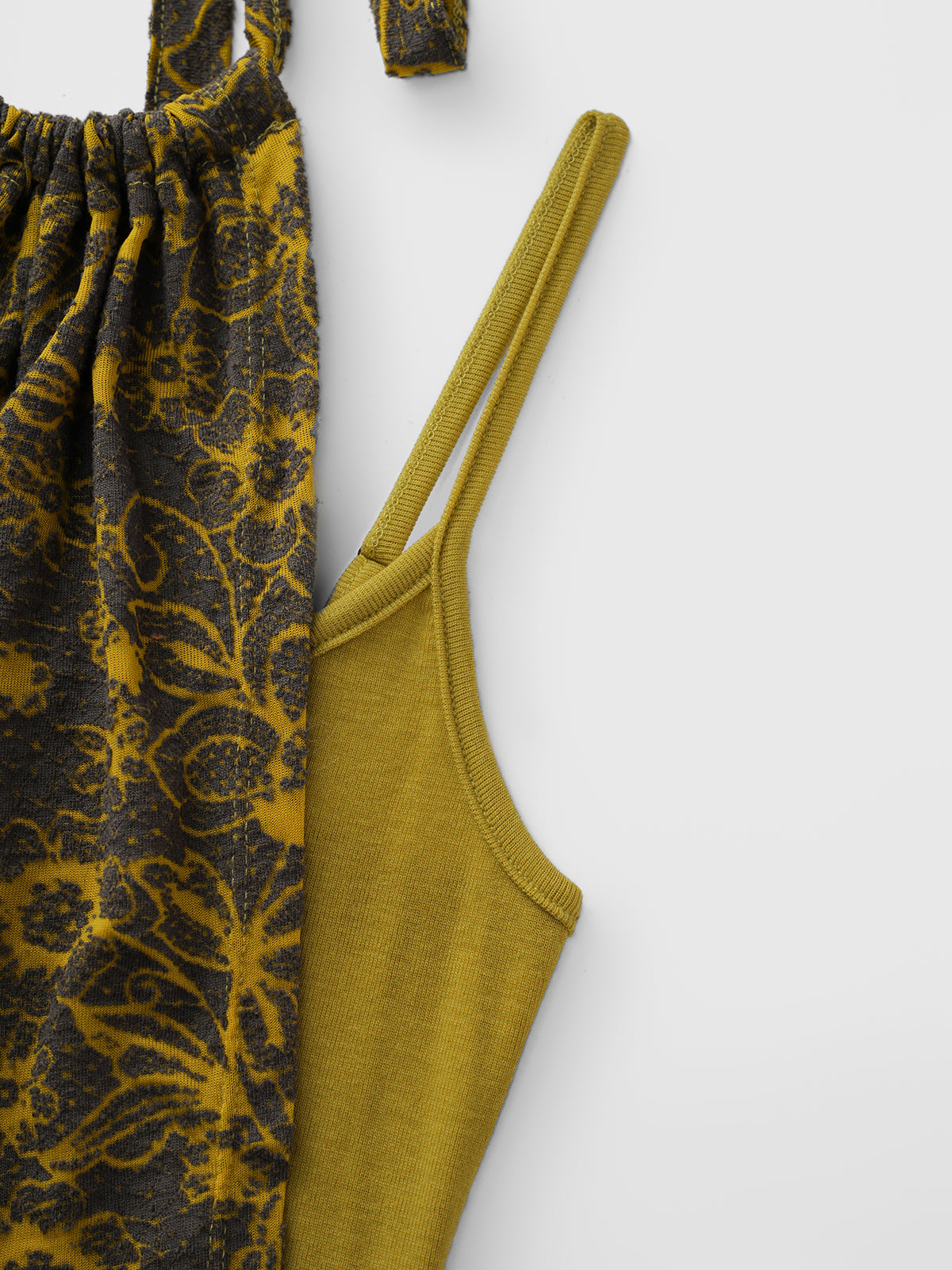 Golden Static Stripe Halter Tank - Honey Multi