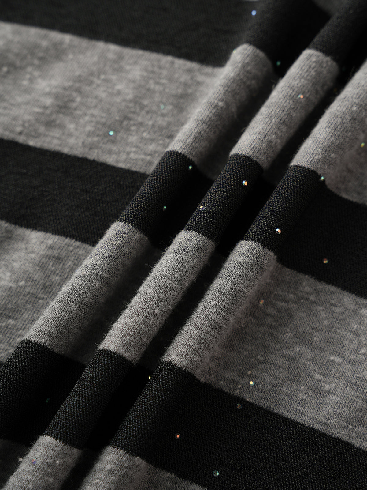 Co-ed Dorm Baggy Stripe Graphic Long Sleeve - Grey/Black