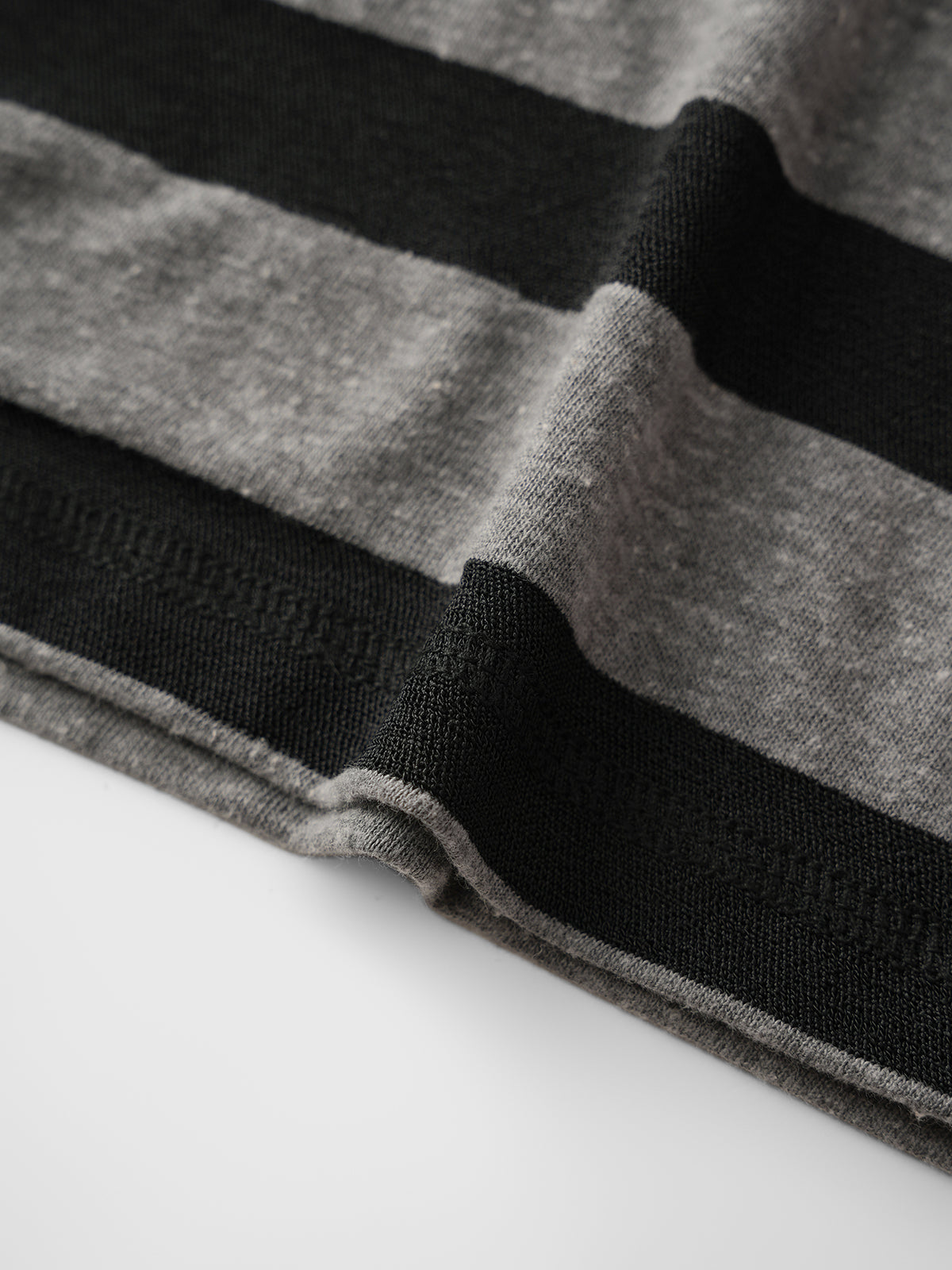 Co-ed Dorm Baggy Stripe Graphic Long Sleeve - Grey/Black