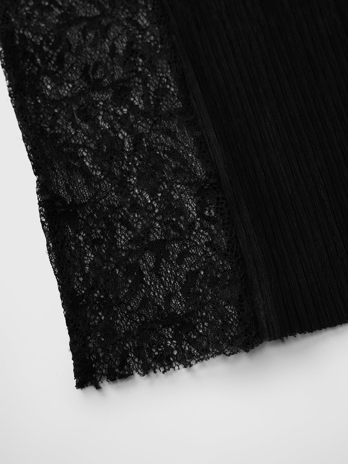 Dolled Office Lace Detailed Cropped Long Sleeve - Black