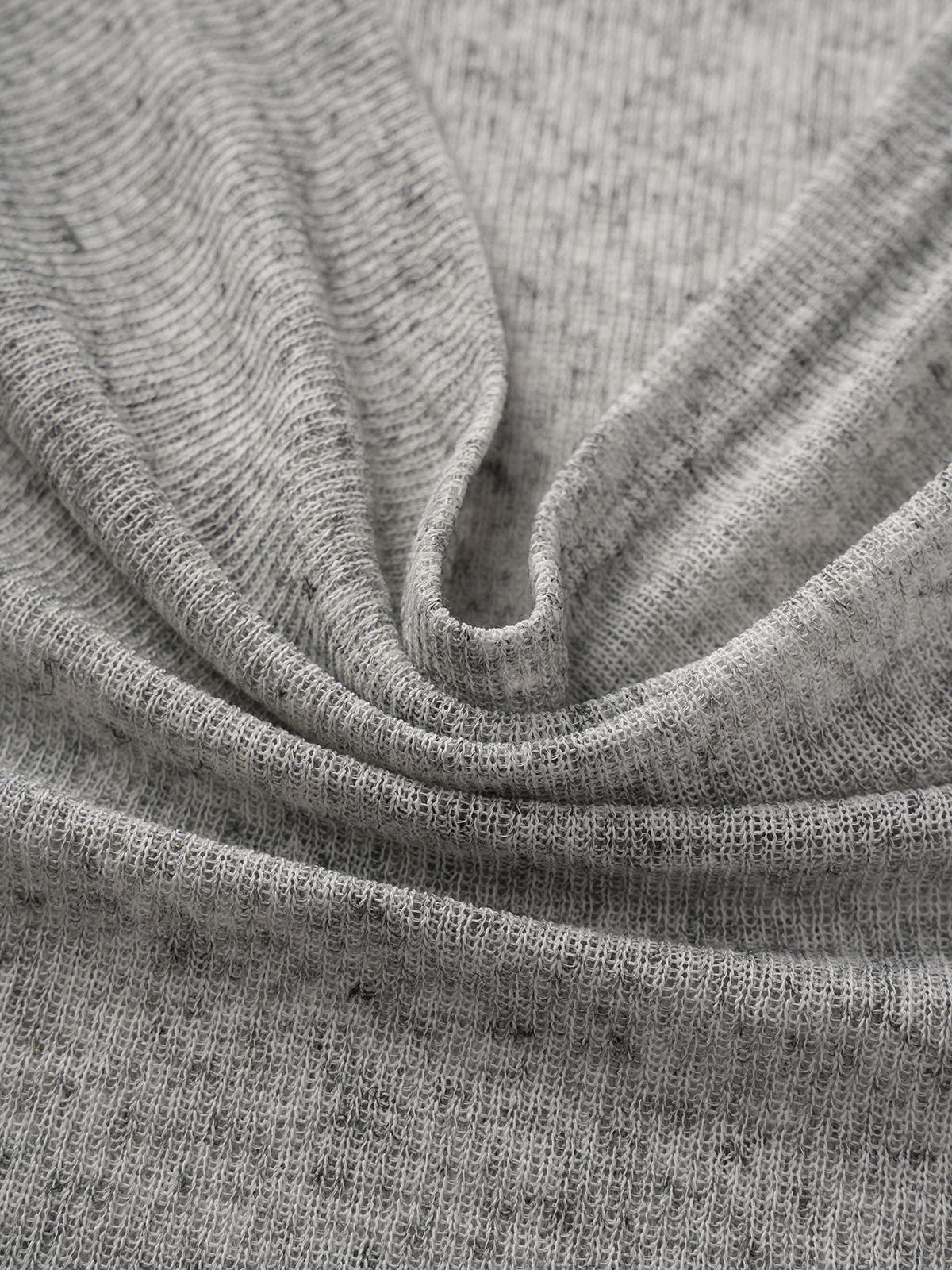 Brick Lane Skimming V-neck Cropped Stripe Long Sleeve - Grey